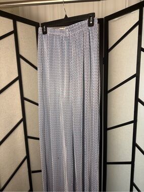 Glamorous Light Blue Floral Print Elastic Waist Pants